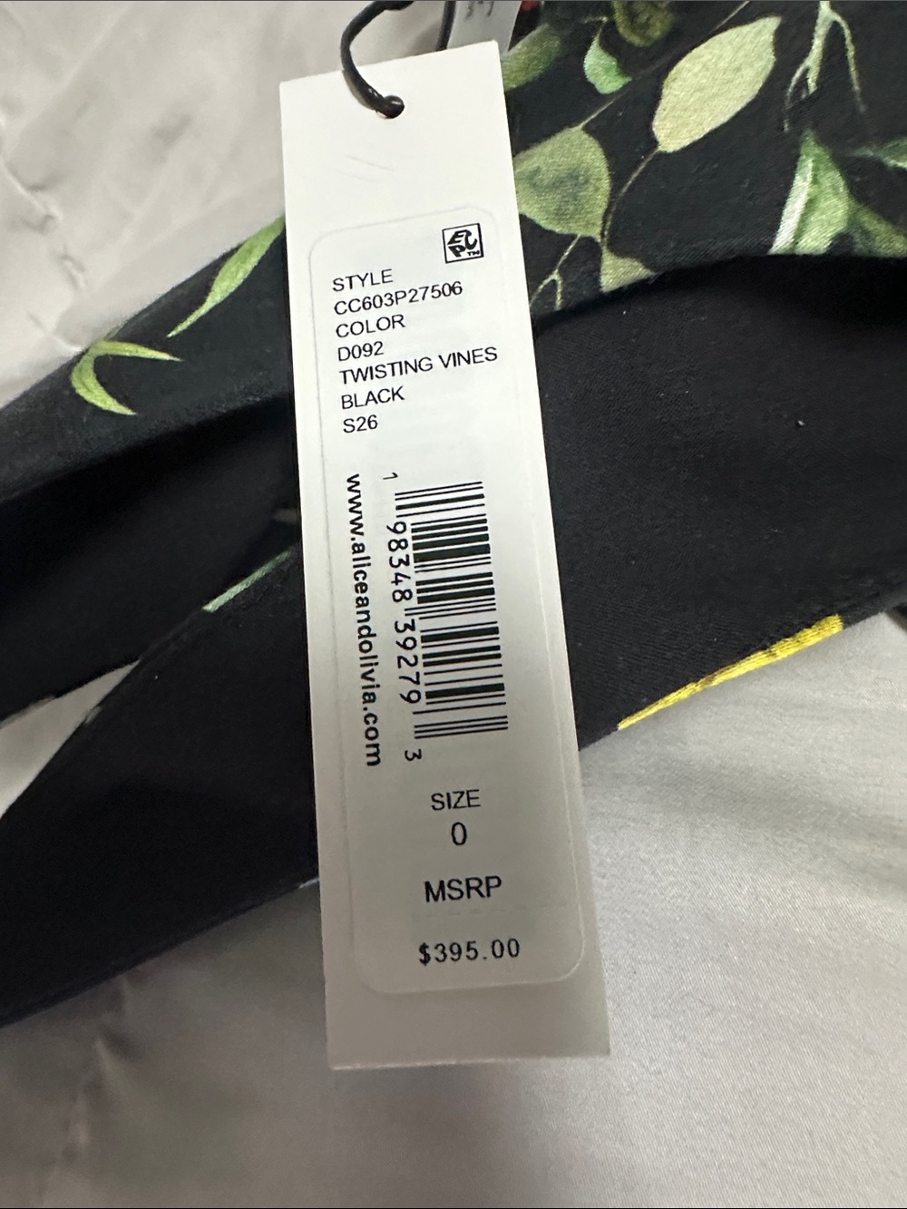 Alice + Olivia Veda Black Floral Square-Neck Mini Dress - Picture 7 of 7